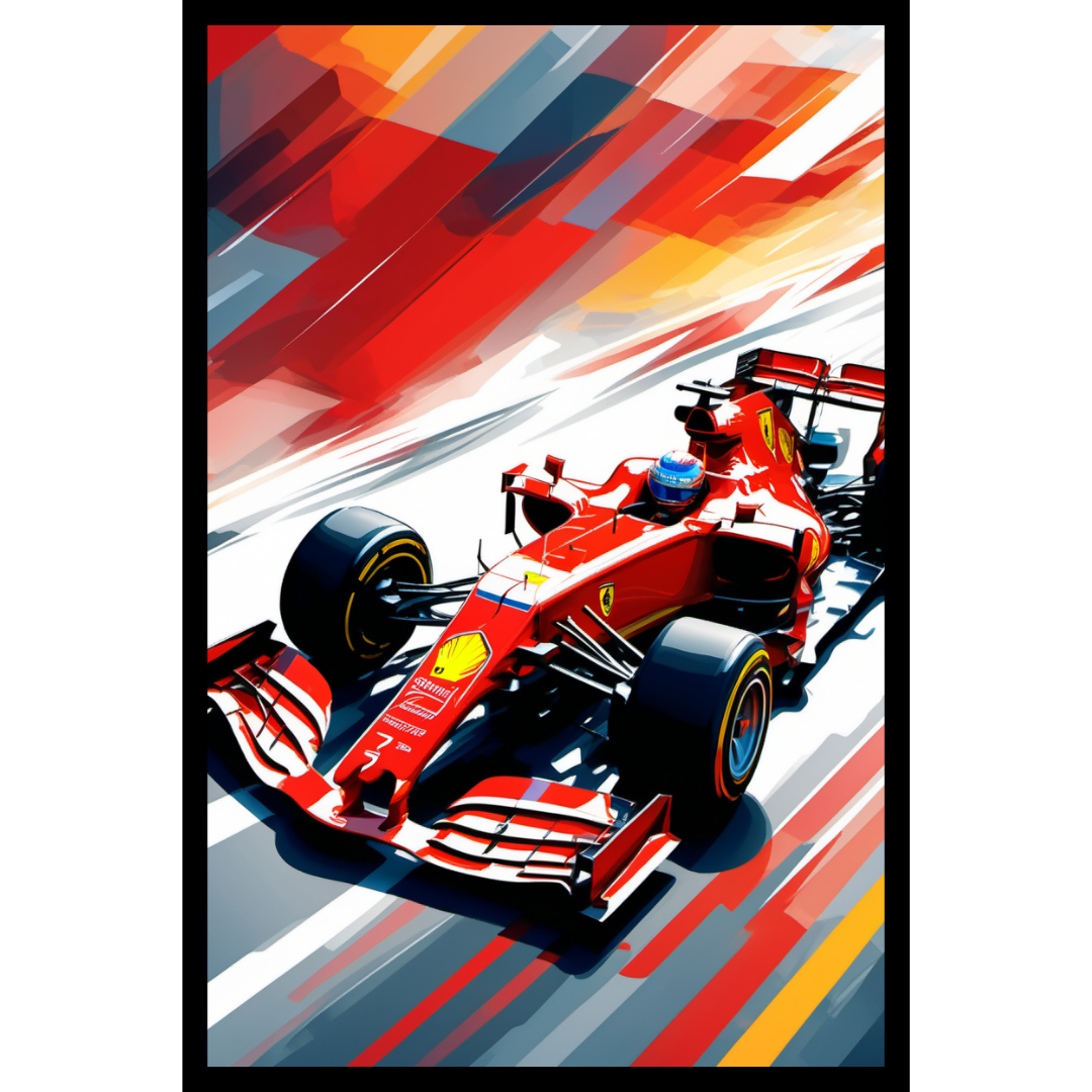 Ferrari Formula 1 Poster – Scuderia Ferrari Racing Car Wall Art Print