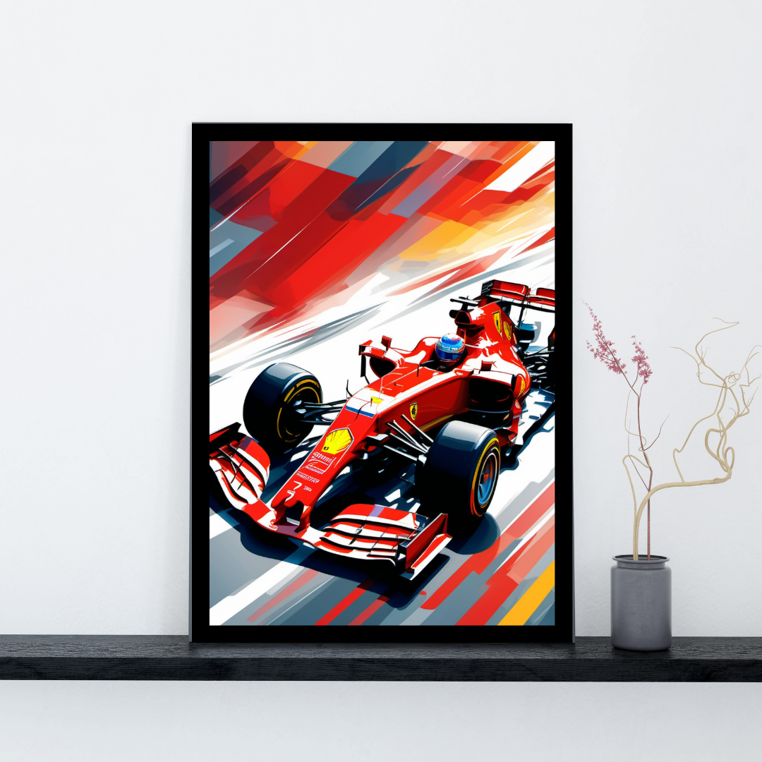 Ferrari Formula 1 Poster – Scuderia Ferrari Racing Car Wall Art Print