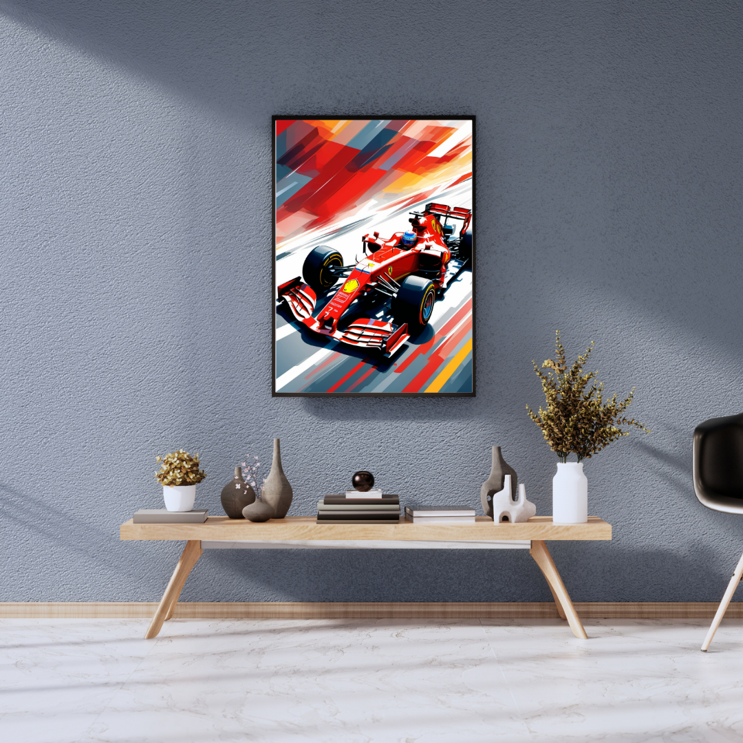 Ferrari Formula 1 Poster – Scuderia Ferrari Racing Car Wall Art Print