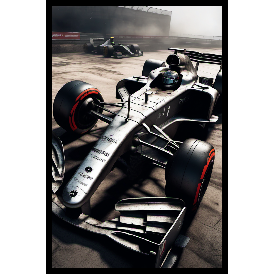 Mercedes Formula 1 Poster – Silver Arrows Racing Wall Art Print