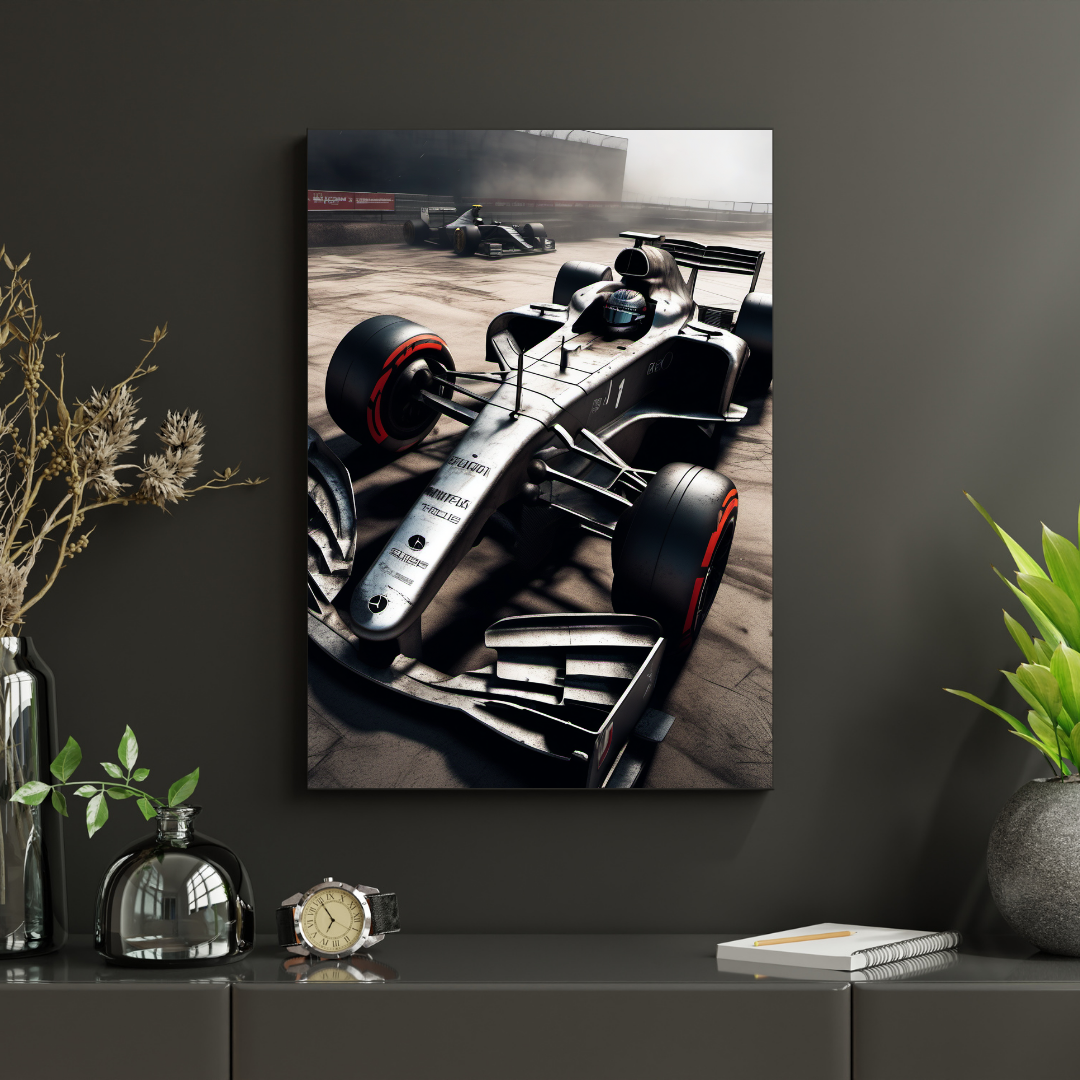Mercedes Formula 1 Poster – Silver Arrows Racing Wall Art Print