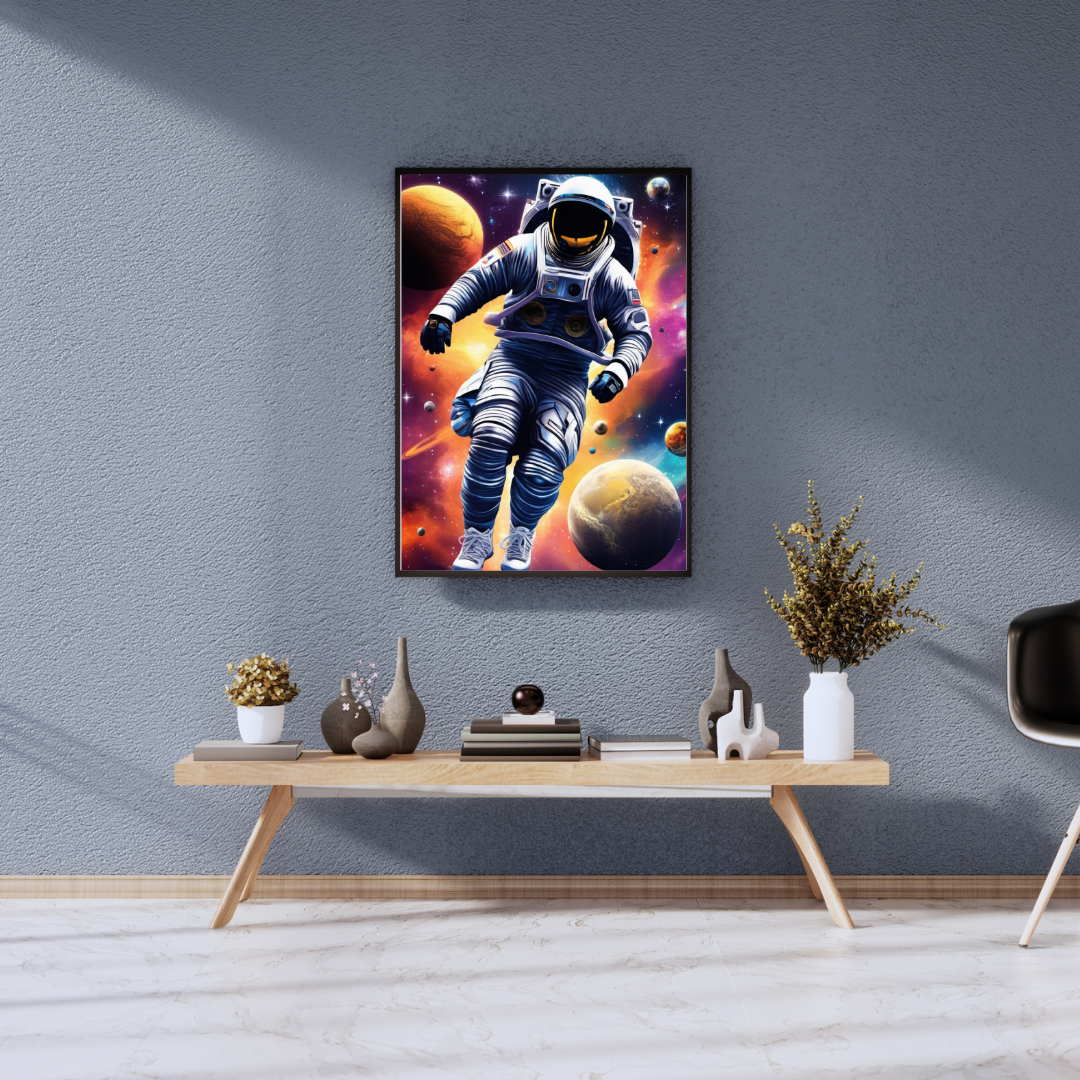 Astronaut in Space Poster – Cosmic Galaxy Exploration Wall Art Print