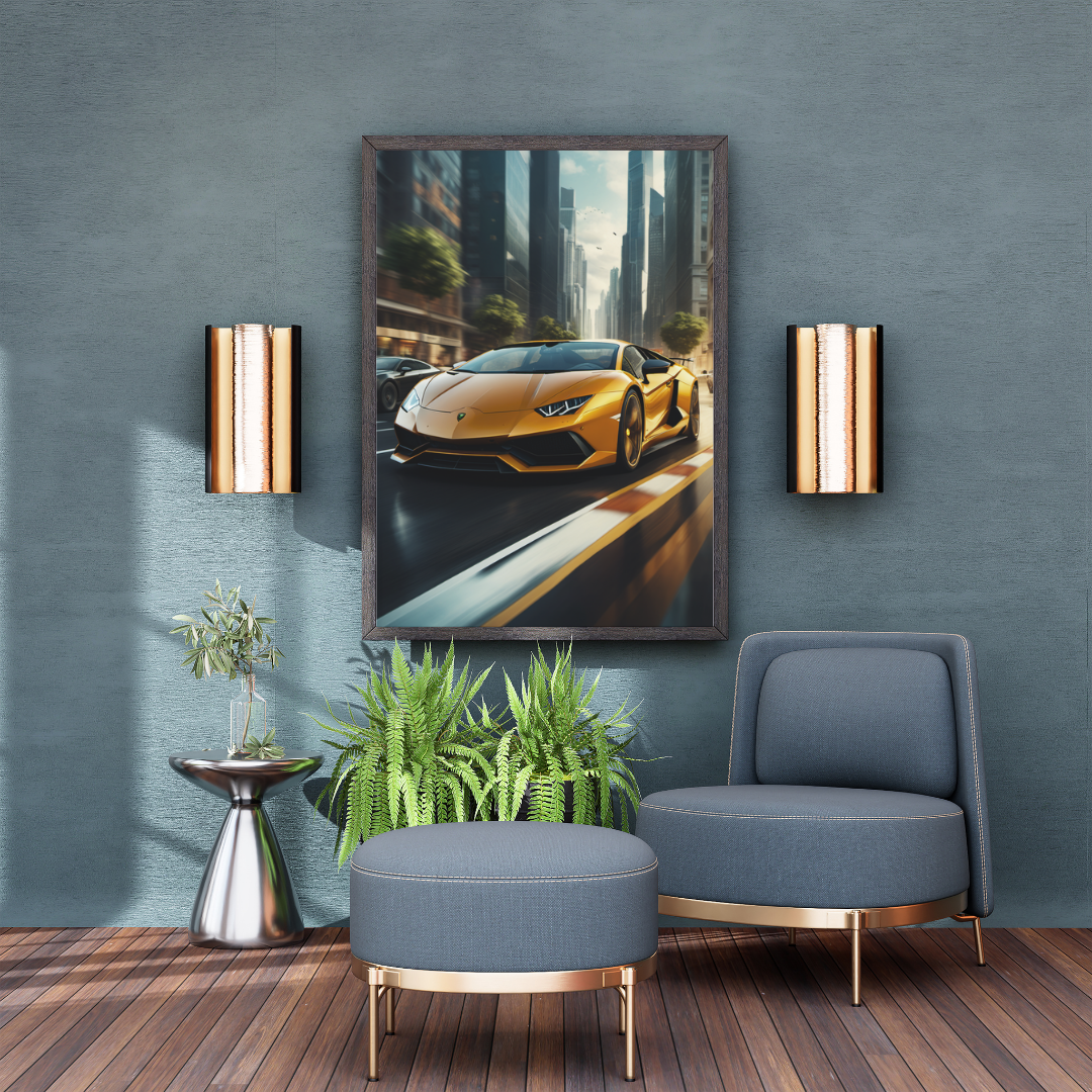 Lamborghini Huracán Poster – Supercar Street Racing Wall Art Print