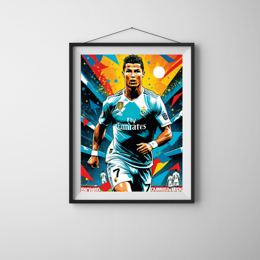 Cristiano Ronaldo Real Madrid Poster – Football Legend Wall Art Print