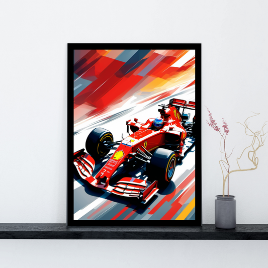 Ferrari Formula 1 Poster – Scuderia Ferrari Racing Car Wall Art Print