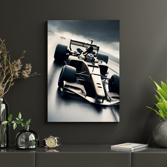 Formula 1 Racing in the Rain Poster – Motorsport Action Wall Art Print