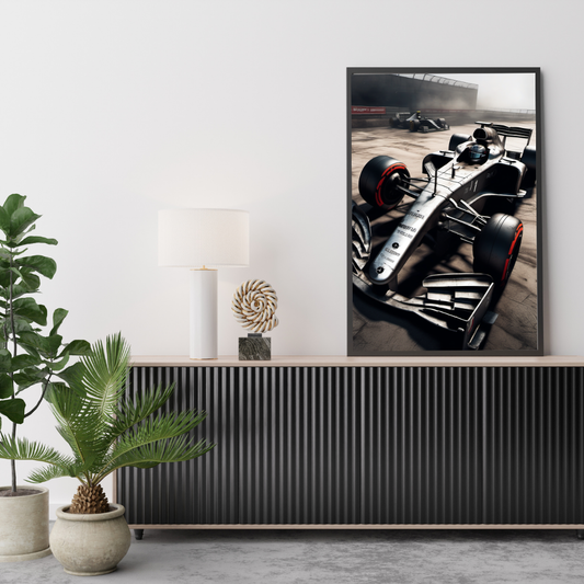 Mercedes Formula 1 Poster – Silver Arrows Racing Wall Art Print