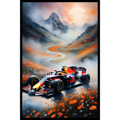 Red Bull Formula 1 Poster – Mountain Track Scenic Racing Wall Art Print