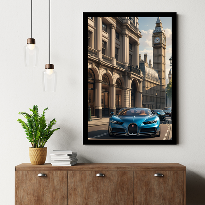 Bugatti Chiron in London Poster – Luxury Supercar Wall Art Print